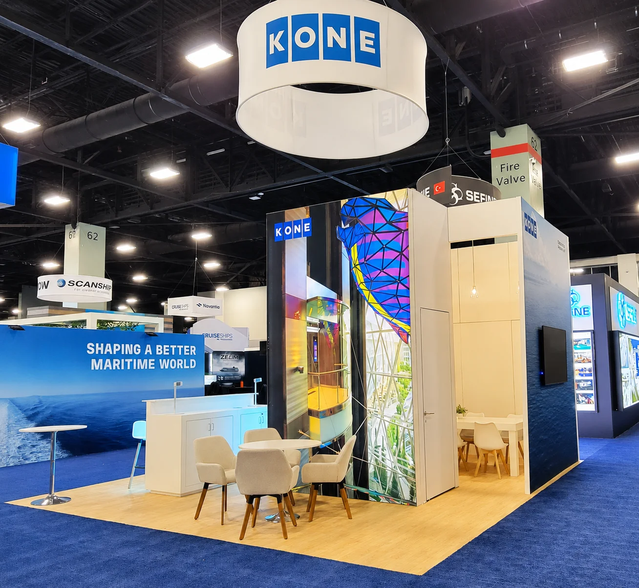 Kone Marine exhibition stand at Seatrade Cruise Global 2025